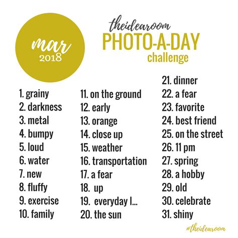 March Photo A Day Challenge 2018 The Idea Room