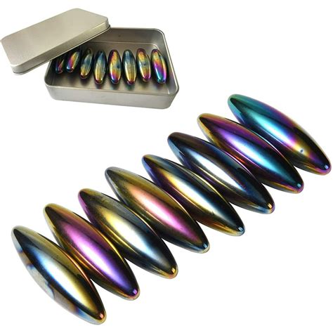 17inch 43mm Snake Eggs Magnets 8 Pcs Rainbow Hematite Oval Magnetic