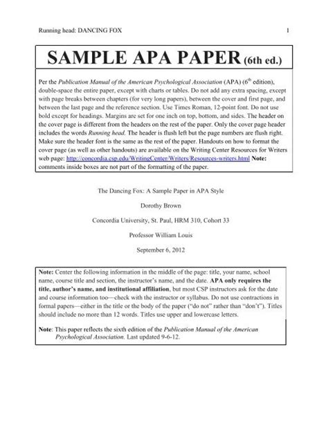 Check spelling or type a new query. 23+ Apa 6Th Edition Sample Paper Template ...
