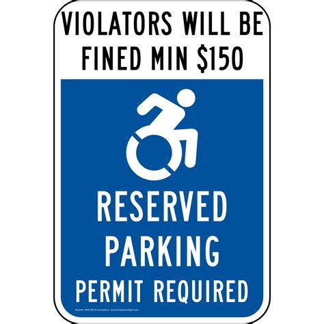 Connecticut Accessible Parking 150 Fine Reflective Sign Pke 35215 Ct