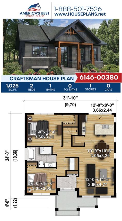 House Plan 6146 00394 Modern Plan 850 Square Feet 2 Bedrooms 1 249