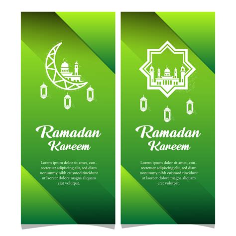 Ramadan Kareem Green Banners 1040171 Vector Art At Vecteezy