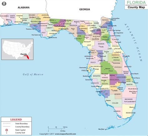 Printable Florida County Map