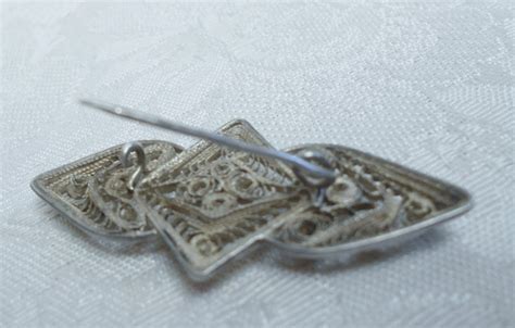 Antique Sterling Silver Filigree Brooch By Alfredo Alarid Etsy