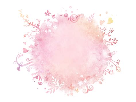 Hand Painted Watercolor Print Pink Circle Background Logotipo De Flor