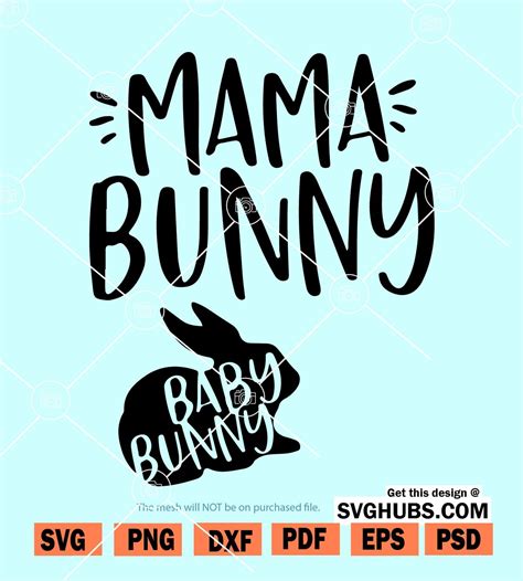 Mama Bunny SVG, Baby Bunny SVG, Pregnancy announcement SVG
