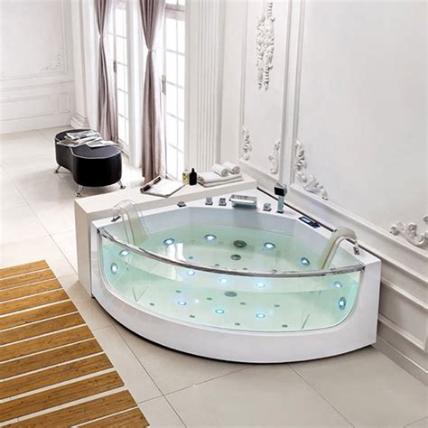 Experience deep waters and the healing power of a whirlpool bathtub spa with massage that will lull you into a state of pure bliss. Corner Whirlpool Bathtub,2 Person Hot Tub