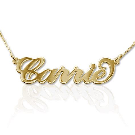 Gold Cursive Nameplate Necklace Be Monogrammed