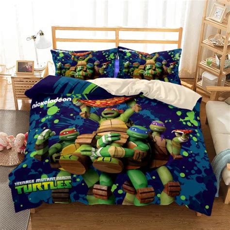 Teenage Mutant Ninja Turtles Singledoublequeenking Bed Quilt Cover
