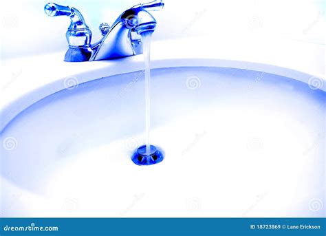 Sink With Water Running Stock Image Image Of Liquid