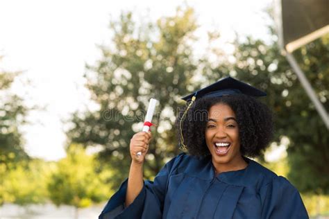 Confident African American Woman At Her Graduation Stock Photo Image