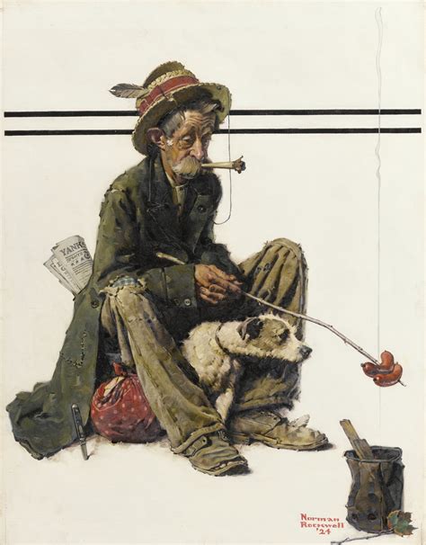 Norman Rockwell Hobo And Dog Tramp And Dog 1924 Mutualart