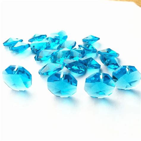 Wholesale 2000pcslot 14mm Aqua Crystal Octagon Beads In 1 Hole