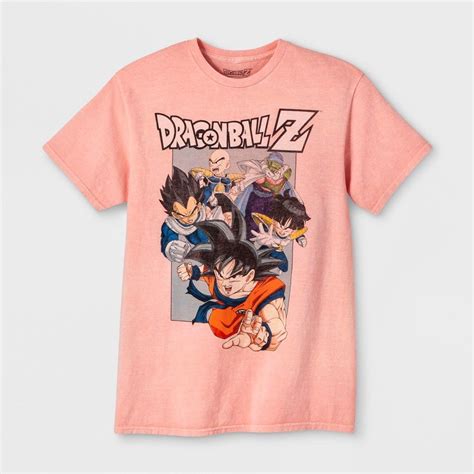 Mens Dragon Ball Z Short Sleeve Graphic T Shirt Salon Pink L