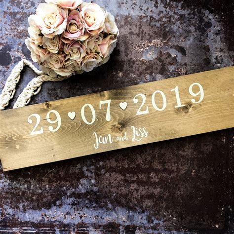 wedding date sign wedding date sign rustic wedding signs unique