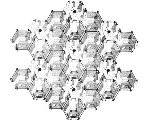 a floor plan of the library of babel with two openings in each hexagon download scientific