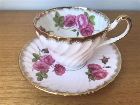 Eb Foley Vintage Teacup And Saucer Pink Rose Tea Cup And Etsy Tea