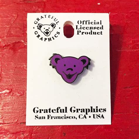 Grateful Dead Purple Dancing Bear Head Vintage Pin Bears Choice