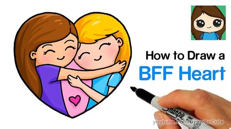 A bff is a term for someone's best friend or close friend. Bff Easy Cute Drawings For Kids - On Log Wall