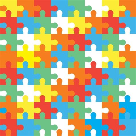 Colorful Jigsaw Pattern Vector Illustration Flat Style 2004461 Vector