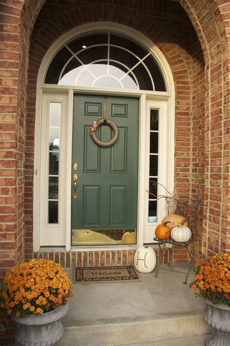 Fall On The Front Porch Homecrush Brick House Front Door Colors
