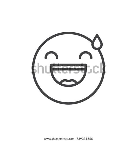 Smiling Face Emoticon Open Mouth Cold Stock Vector Royalty Free 739331866