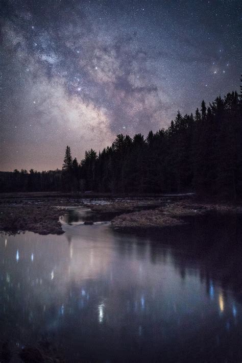 Catching Night Sky Reflections In Algonquin Provincial