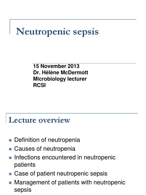 Neutropenic Sepsis Pdf Sepsis Infection