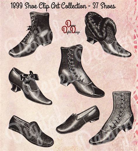 Digital Vintage Antique 1890s Victorian Shoes Boots And Etsy