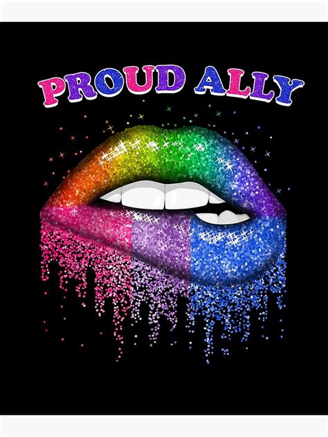 póster orgulloso aliado bisexual lips bi flag lgbt lips pride de bobbt775 redbubble