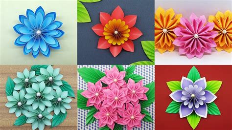 Best 6 Easy Paper Flowers Tutorial Diy Paper Flower Crafts Youtube