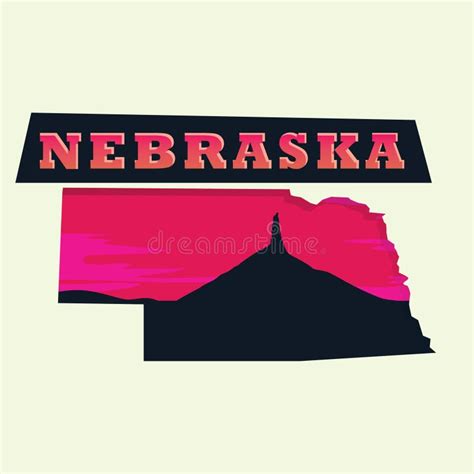 Nebraska Map Vector Illustration Decorative Design Stock Vector