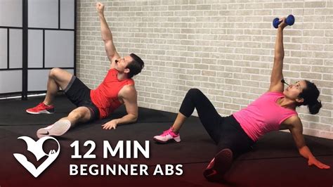 12 Min Beginner Ab Workout For Women And Men Easy Abs Workout For Beginners At Home Youtube