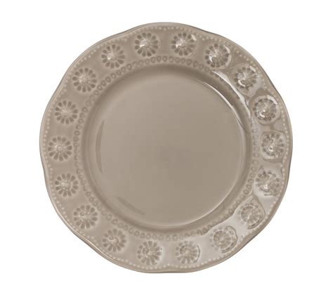 Assiette Dessert Flora Gris Cm Lot De Assiette But