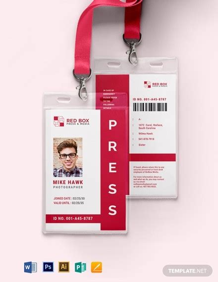 Just choose the size you need, paper type and then upload your images. 10+ Press ID Card Templates - Illustrator, MS Word, Pages, Photoshop, Publisher | Free & Premium ...