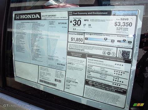 Honda Window Stickers By Vin