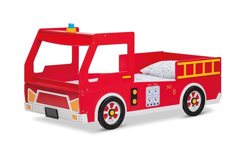 Red Freddy Fire Engine Single Bed Amart Furniture