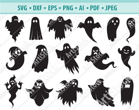 Ghosts Svg Halloween Svg Ghosts Clipart Ghosts Cut Files Etsy