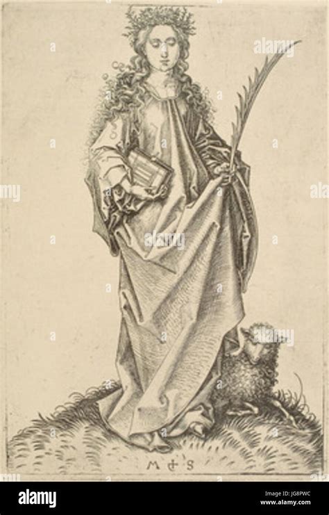 Martin Schongauer Die Heilige Agnes Mit Dem Lamm 28l 6729 Stock Photo