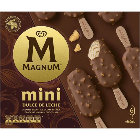 Magnum Mini Ice Cream Sticks Dulce De Leche 60ml X 6 Pack Woolworths