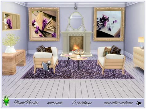 Floral Books Paintings By Marcorse At Tsr Sims 4 Updates