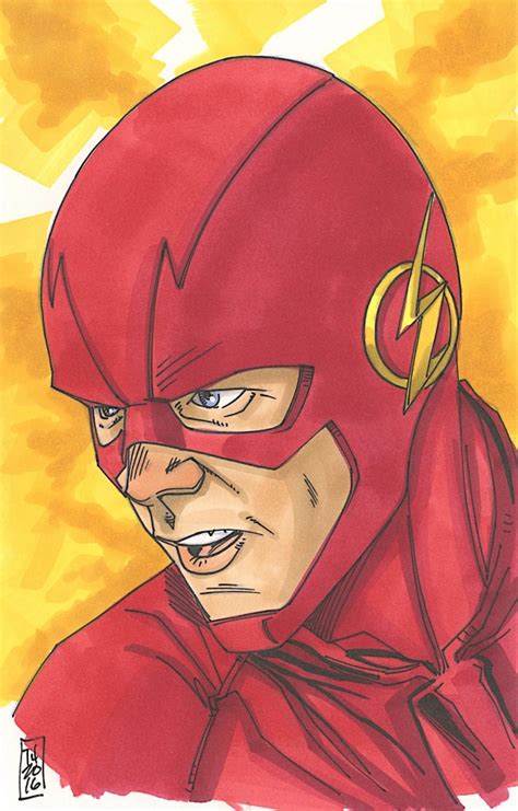 The Flash 11 Original 55 X 85 Color Drawing On Paper Signed By Tom