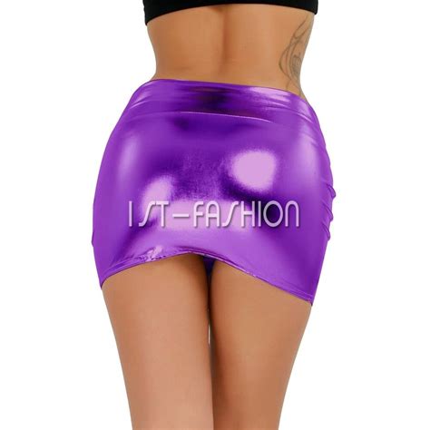 women high waist pvc leather bodycon micro skirt wetlook mini dress clubwear new ebay