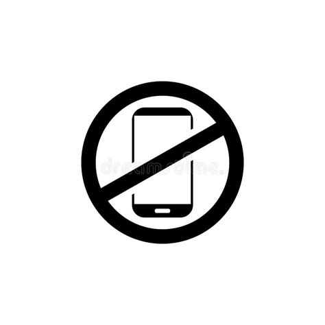 No Mobile Phone Icon Set Cell Phone Prohibited Stock Vector