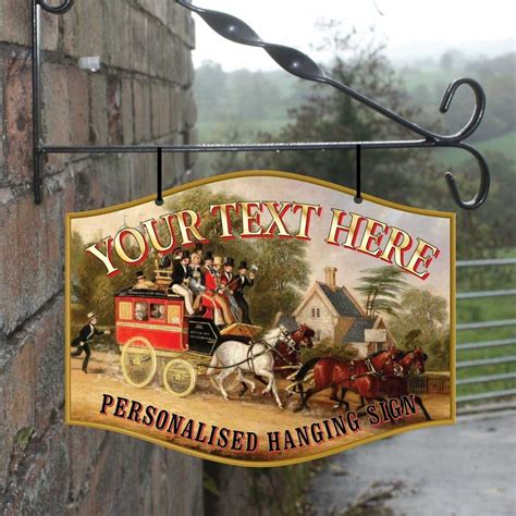 Jaf Graphics The Coach And Horses Personalised Home Bar Hanging Pub Sign