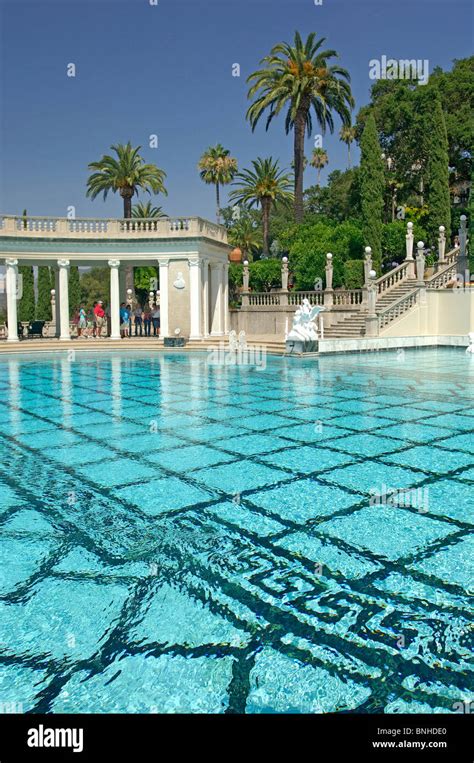 Usa San Simeon California Neptune Pool Hearst Castle State Park Eclecticism Architecture Villa