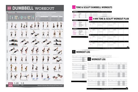 Dumbbell Exercise Poster 4 Week Workout Plan For Women Dumbbell