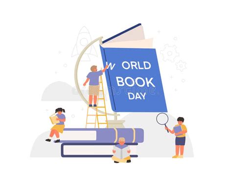 World Book Day Vector Illustration Concept Of The Globe With Big Books