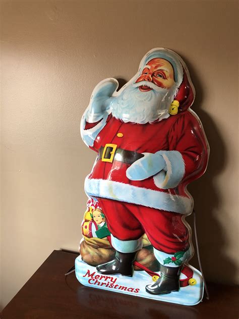 Vintage Ullman Company Standing Light Up Santa By Yesterdayspieces On