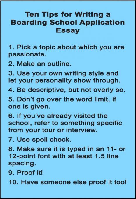 How to write an essay outline? Ten Tips for Writing a Boarding School Application Essay ...